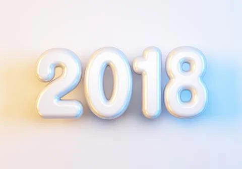New year 2018, 3d rendering Stock Illustration
