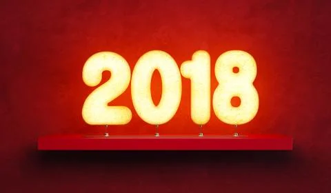 New year 2018, 3d rendering Stock Illustration