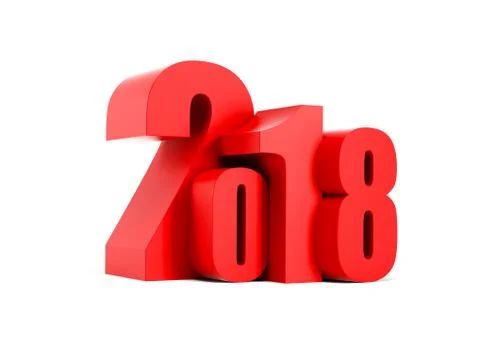 New year 2018, 3d rendering Stock Illustration