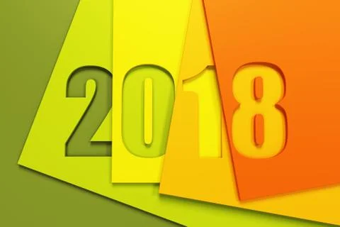 New year 2018, 3d rendering Stock Illustration
