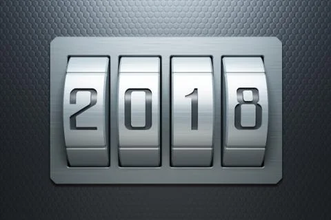 New year 2018, 3d rendering Illustrazione stock