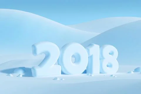 New year 2018, 3d rendering Stock Illustration