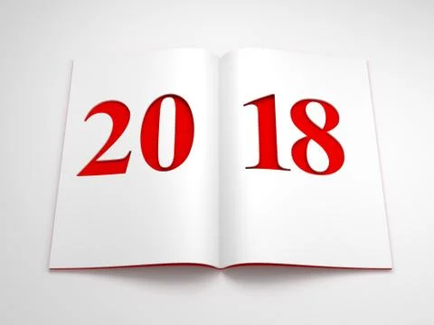 New year 2018, 3d rendering Stock Illustration