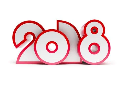 New year 2018, 3d rendering Stock Illustration