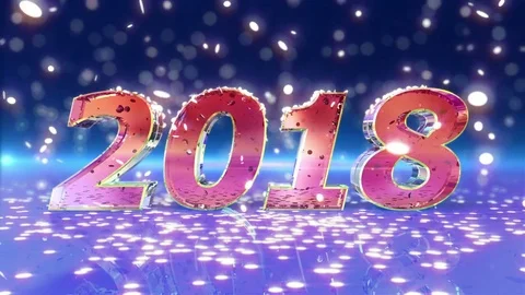 New Year 2018 Animation Stock Footage 80039698