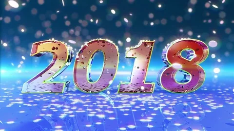 New Year 2018 Animation Stock Footage 80039816