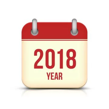 New Year 2018 Calendar Vector Icon Stock Illustration