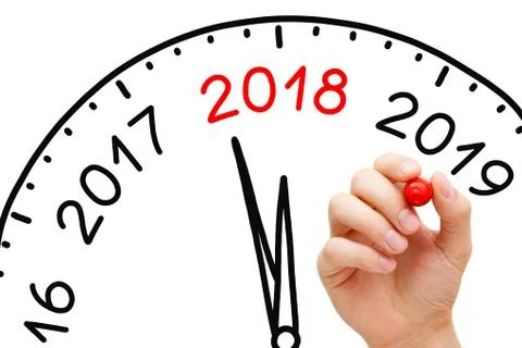 New Year 2018 Clock Concept Photos