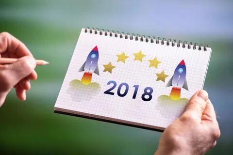 New year 2018 concept on a notepad Stock-Fotos