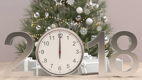 New Year 2018 count down clock Stock Footage