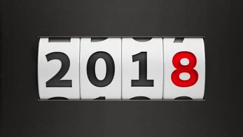 New year 2018 counter Illustrazione stock