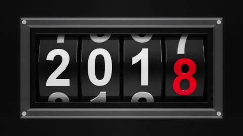 New year 2018 counter Stock Illustration