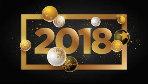 New Year 2018 Design Illustrazione stock