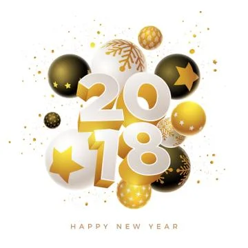 New Year 2018 Design Stock Illustration
