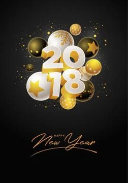 New Year 2018 Design Stock Illustration
