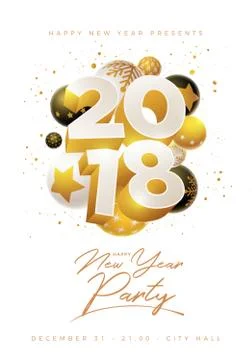 New Year 2018 Design Stock Illustration