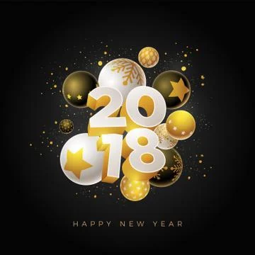 New Year 2018 Design Stock Illustration
