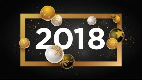 New Year 2018 Design Illustrazione stock