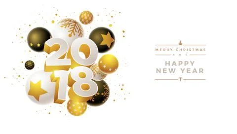 New Year 2018 Design Illustrazione stock