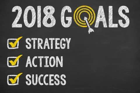 New Year 2018 Goals Check List Stock Illustration