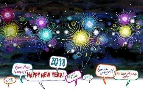 New Year 2018 Stock Illustration