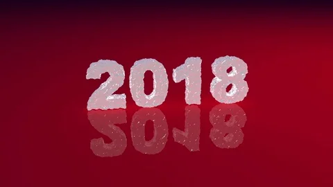 New year 2018 made from ice on the glossy surface Stock Footage 82284476