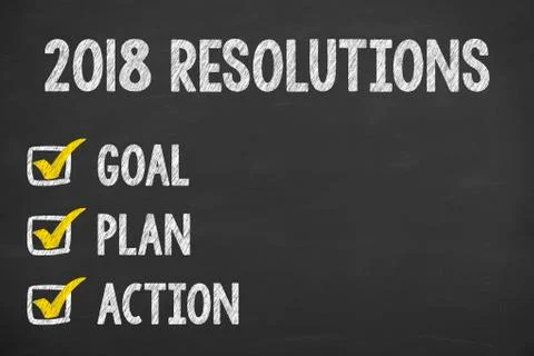 New Year 2018 Resolution Check List Stock Illustration