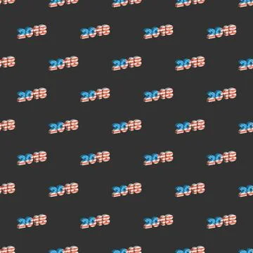 New Year 2018 seamless background Stock Illustration