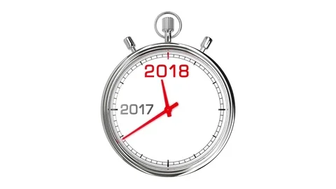 New Year 2018 Stopwatch (with Matte) Video stock 83834525