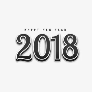New year 2018 text in black design Stock Illustration