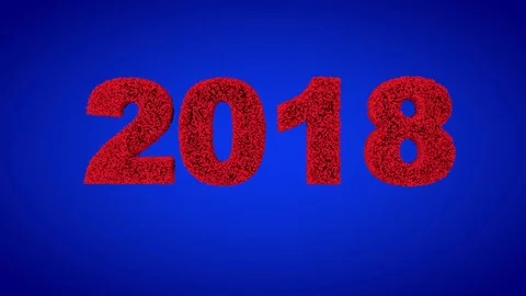 New Year 2018 Title creates a swirl of red particles Stock Footage 78895818