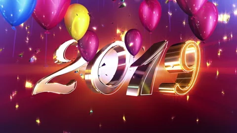 New Year 2019 Animation Stock Footage 94894702