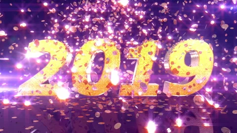 New Year 2019 Animation Stock Footage 94965165