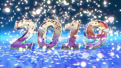 New Year 2019 Animation Stock Footage 94986227