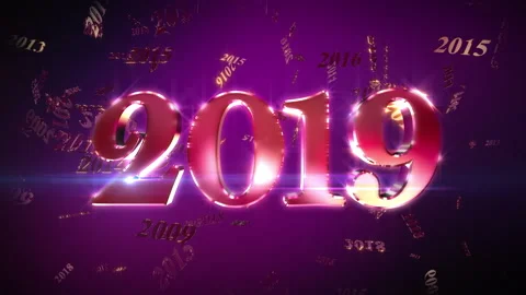 New Year 2019 Animation Loopable Background Video stock 94957254