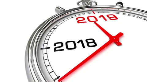 New Year 2019 Clock (with Matte) Video stock 98407268