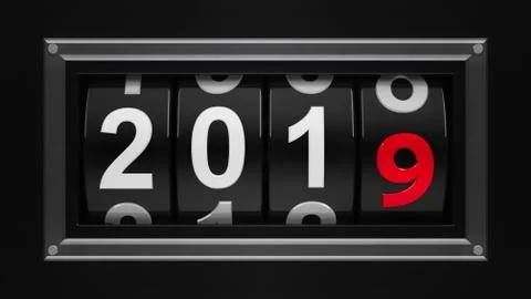 New year 2019 counter #3 库存插图