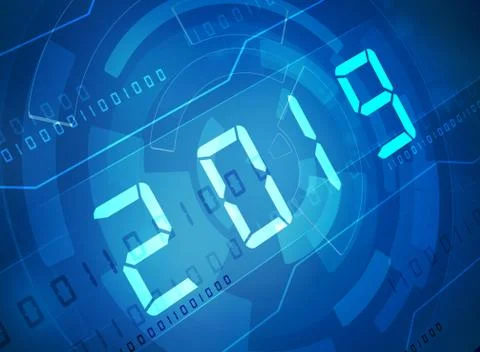 New year 2019 digits Stock Illustration