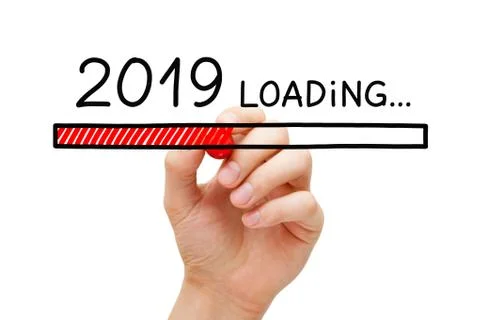 New Year 2019 Loading Concept Stockfoto's