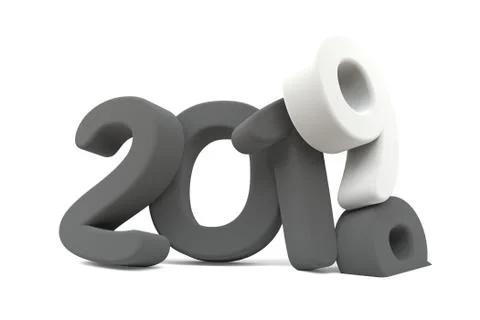 New year 2019 soft bold letters 3d rendering Stock Illustration
