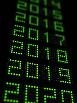 New year 2019 timeline. 3D illustration 스톡 일러스트