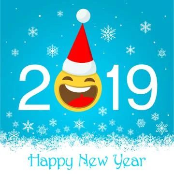 New year 2019 vector greeting card Stock Illustration