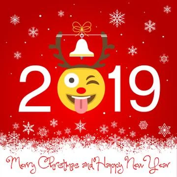 New year 2019 vector greeting card Stock-Illustration