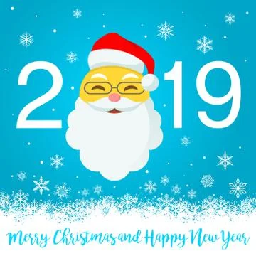 New year 2019 vector greeting card Stock Illustration