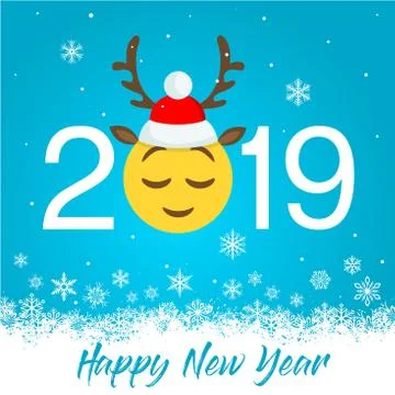 New year 2019 vector greeting card Stock Illustration