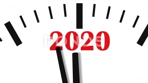 New Year 2020 Clock. Clock countdown to 2020. Stock Photos