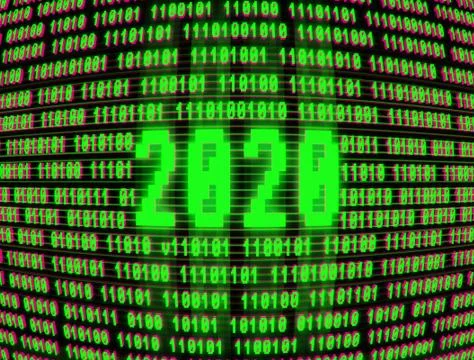 New year 2020 computer display illustration background Stock Photos