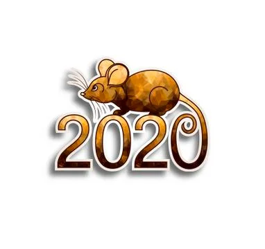 New year 2020 congratulation background. Vector square banner with the symbol of Stock Illustration