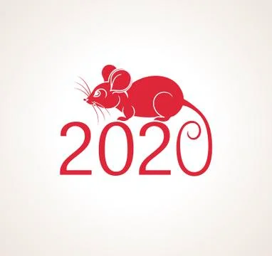 New year 2020 congratulation background. Vector square banner with the symbol of Stock Illustration