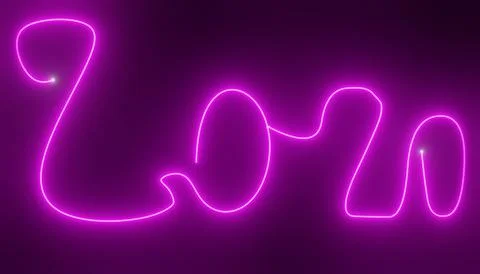 New Year 2020 Creative Design Concept - 3D Rendered Image. 1980s style Stock Illustration